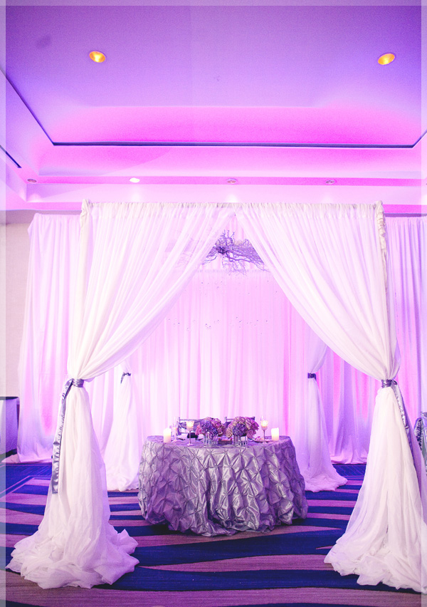 sweetheart table with draping