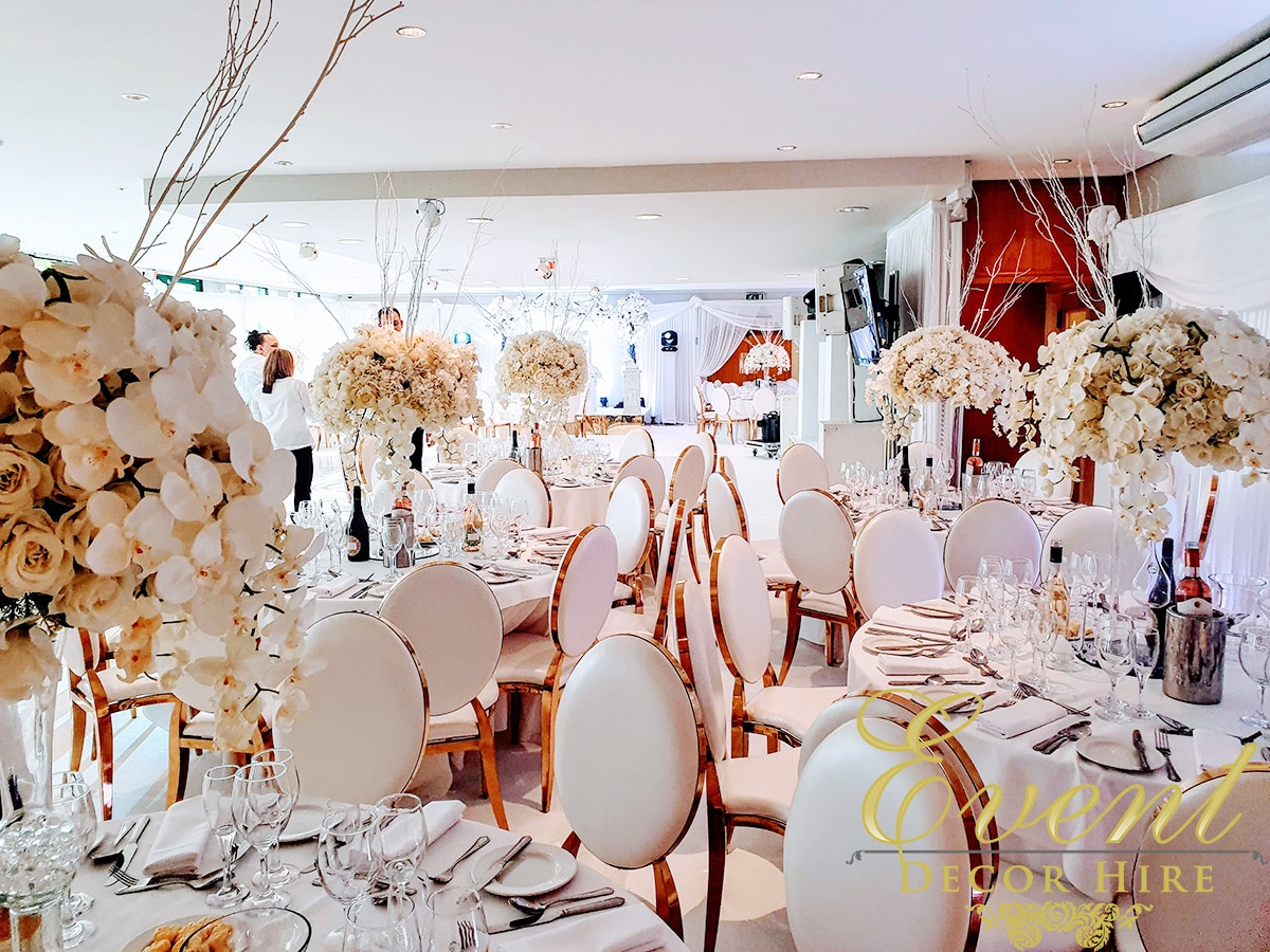 The Gold Rim Arabella Dior Chairs in London Event Decor Hire