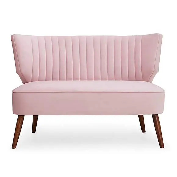 blush pink sofa