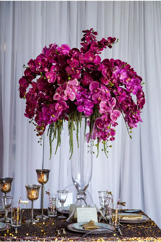 pink orchid centrepiece