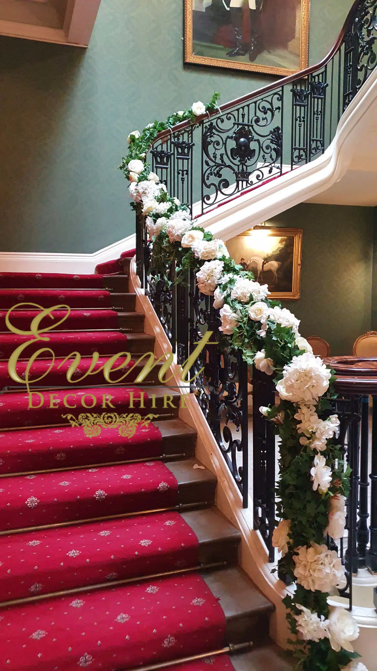 staircase flowers decor