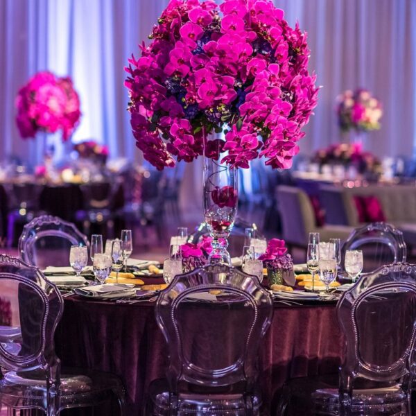 pink orchid centrepiece