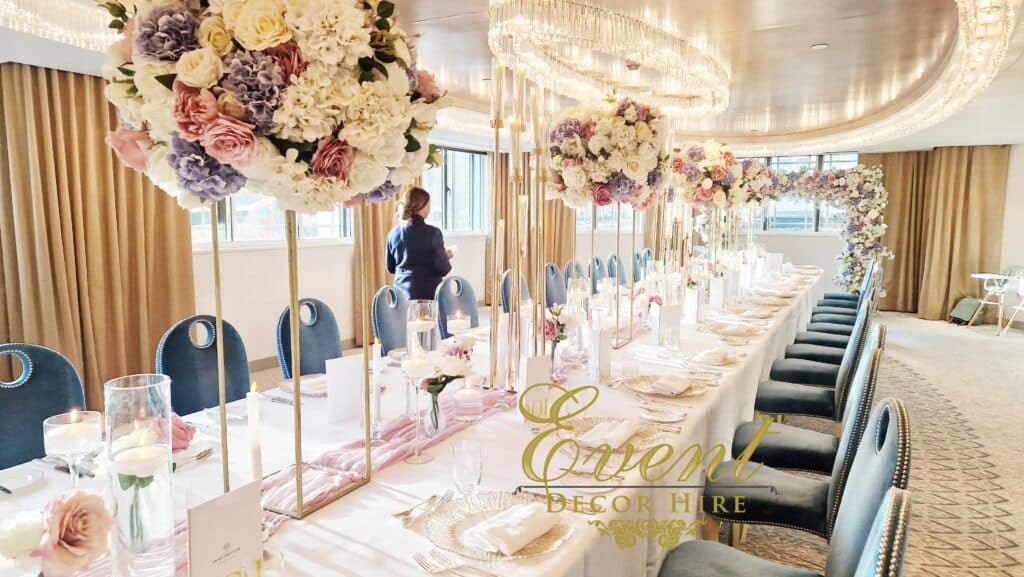 Long Table Reception dorchester pastel wedding